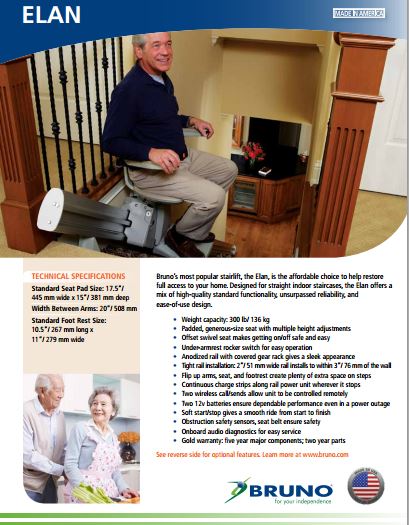 Bruno Elan Stairlift in San Diego - Bruno Stairlifts - Home Stair Lift