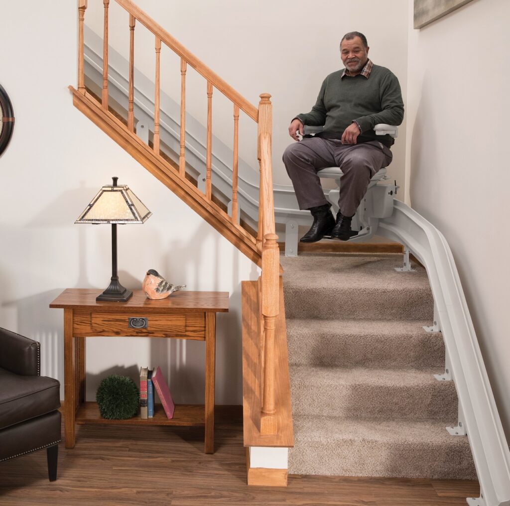 stairlift in operation